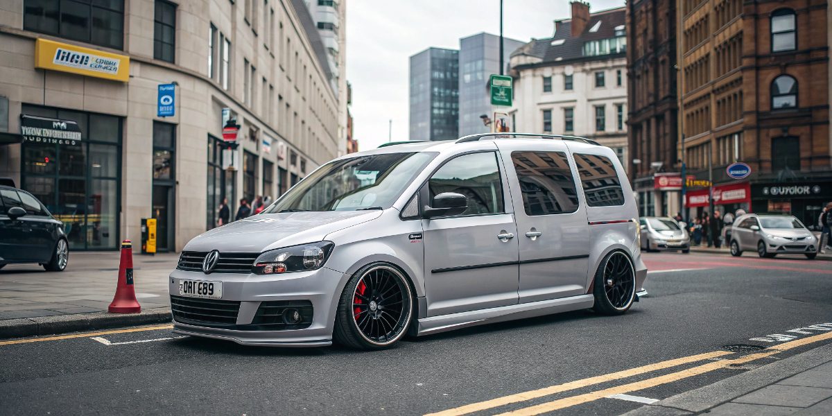 A modified new vw caddy van with aggressive body k